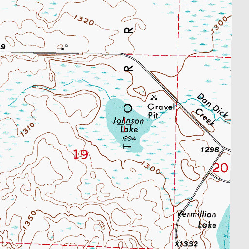 Topographic Map of Johnson Lake, MN