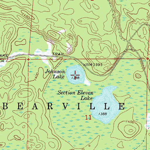 Topographic Map of Johnson Lake, MN