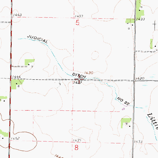 Topographic Map of Judicial Ditch Number Twentytwo, MN