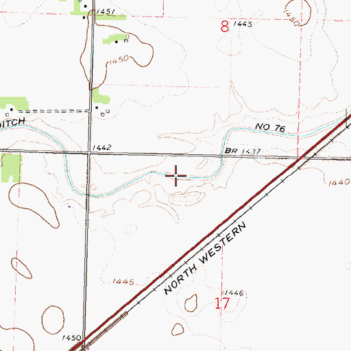 Topographic Map of Judicial Ditch Number Seventysix, MN