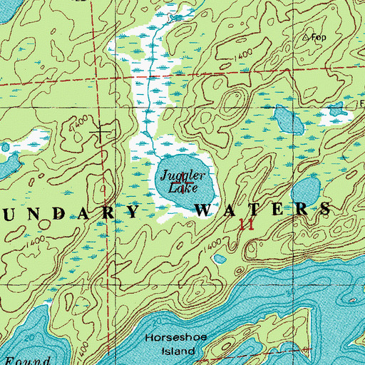 Topographic Map of Juggler Lake, MN