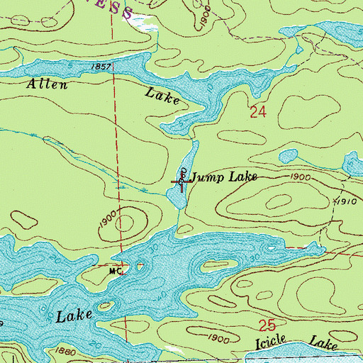 Topographic Map of Jump Lake, MN