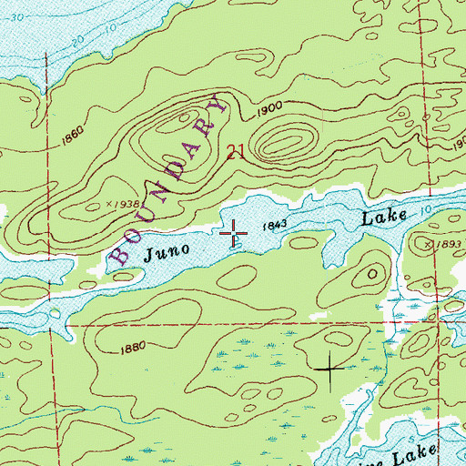 Topographic Map of Juno Lake, MN