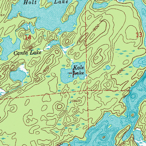 Topographic Map of Kale Lake, MN
