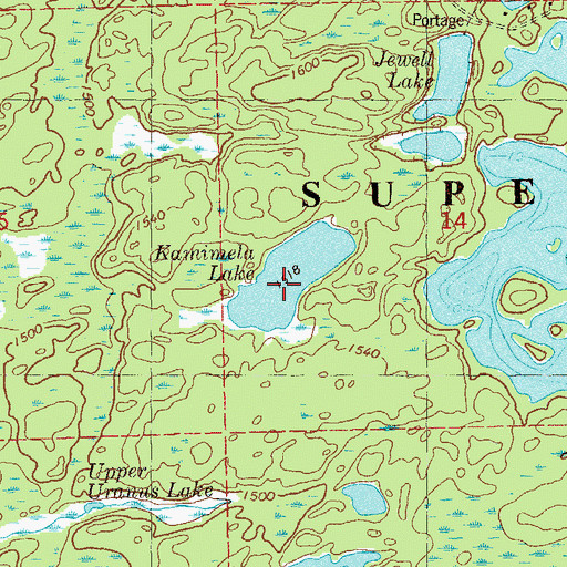 Topographic Map of Kamimela Lake, MN