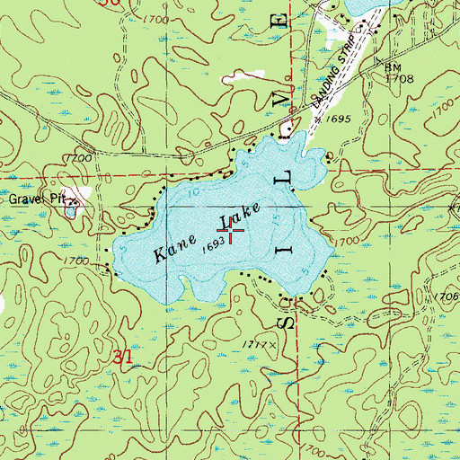 Topographic Map of Kane Lake, MN