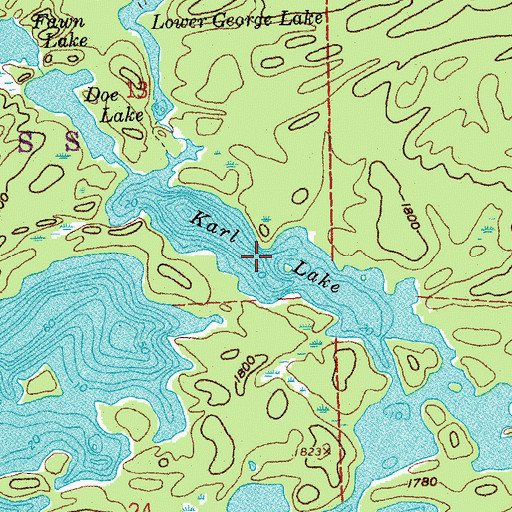 Topographic Map of Karl Lake, MN