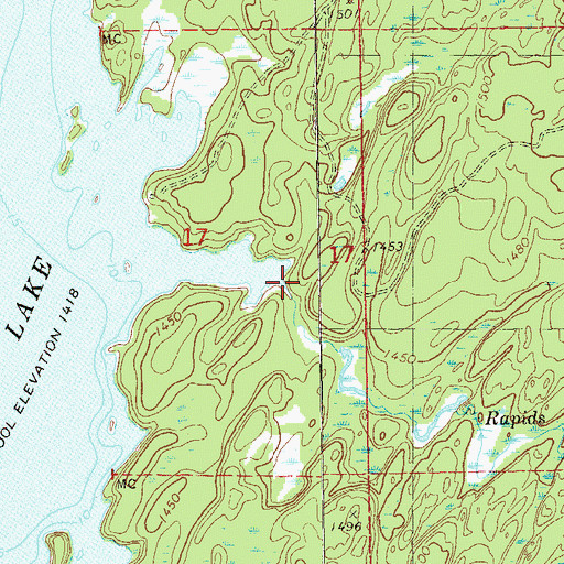 Topographic Map of Keeley Creek, MN