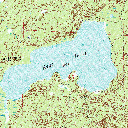 Topographic Map of Kego Lake, MN