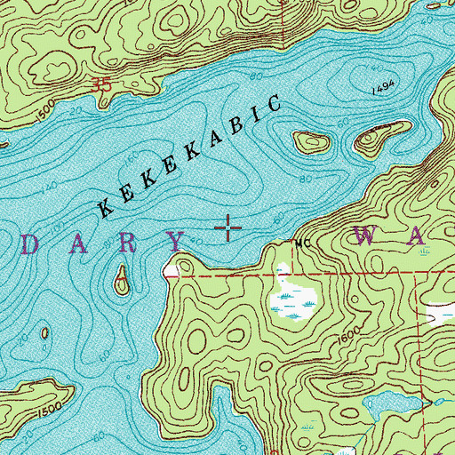 Topographic Map of Kekekabic Lake, MN