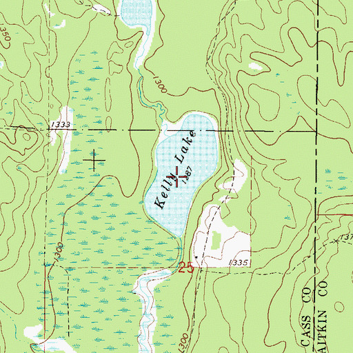 Topographic Map of Kelly Lake, MN