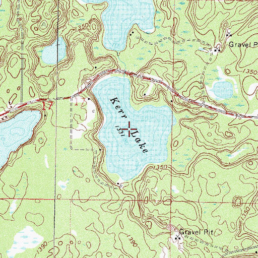 Topographic Map of Kerr Lake, MN