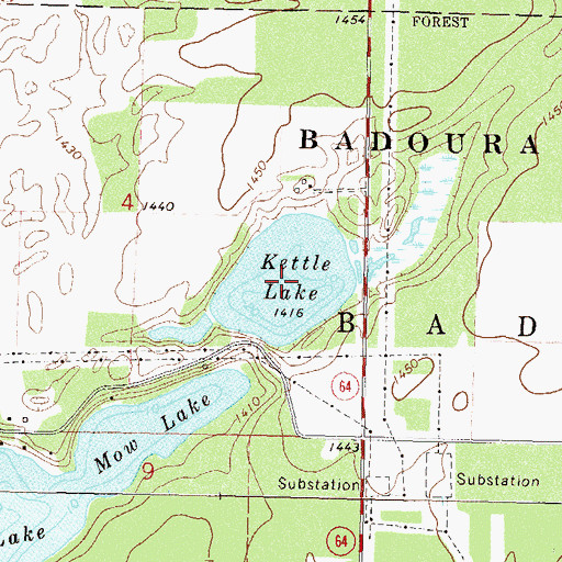 Topographic Map of Kettle Lake, MN