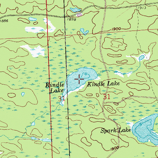 Topographic Map of Kindle Lake, MN