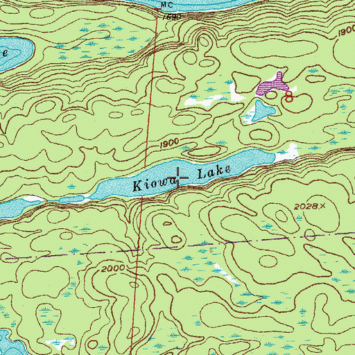Topographic Map of Kiowa Lake, MN