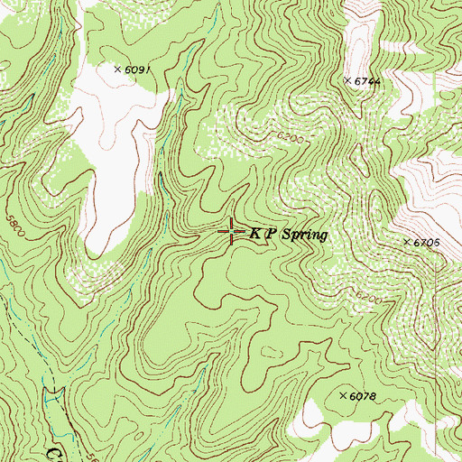 Topographic Map of K P Spring, AZ