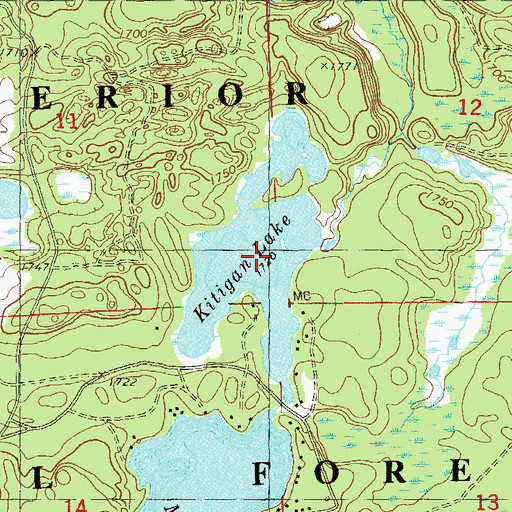 Topographic Map of Kitigan Lake, MN