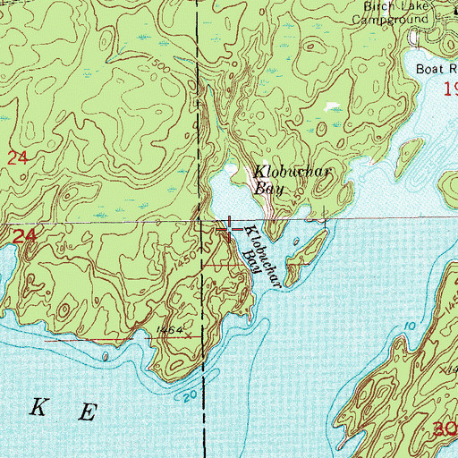 Topographic Map of Klobuchar Bay, MN
