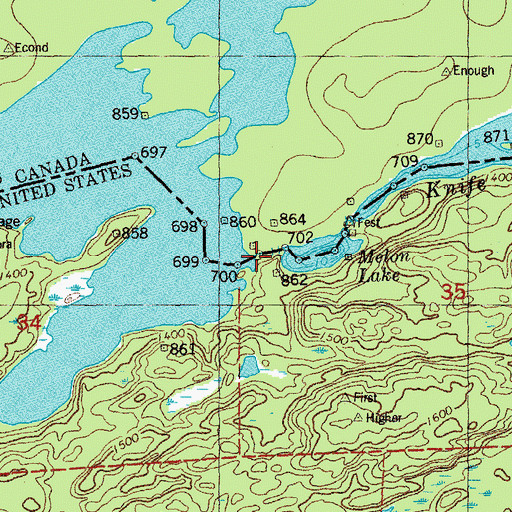 Topographic Map of Knife River, MN