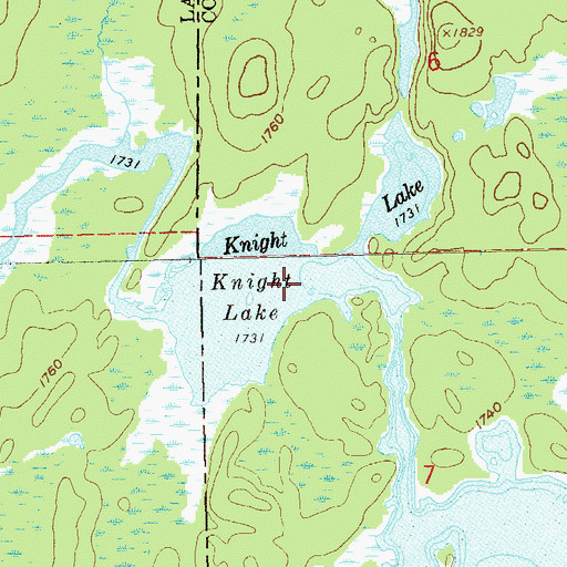 Topographic Map of Knight Lake, MN