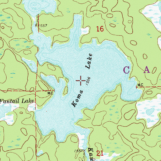 Topographic Map of Koma Lake, MN