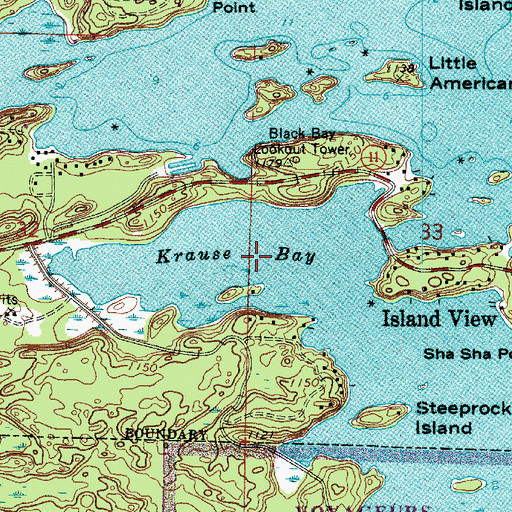 Topographic Map of Krause Bay, MN