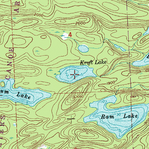 Topographic Map of Kroft Lake, MN