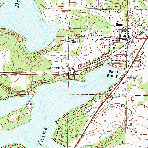 Topographic Map of Lakeview Cemetery, MN