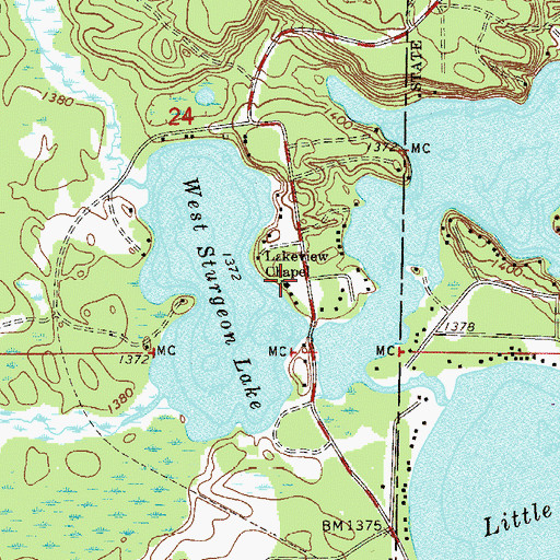 Topographic Map of Lakeview Chapel, MN