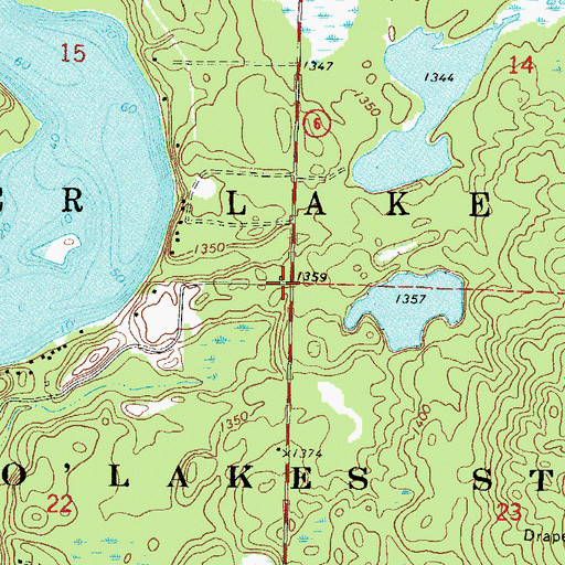 Topographic Map of Land O'Lakes State Forest, MN