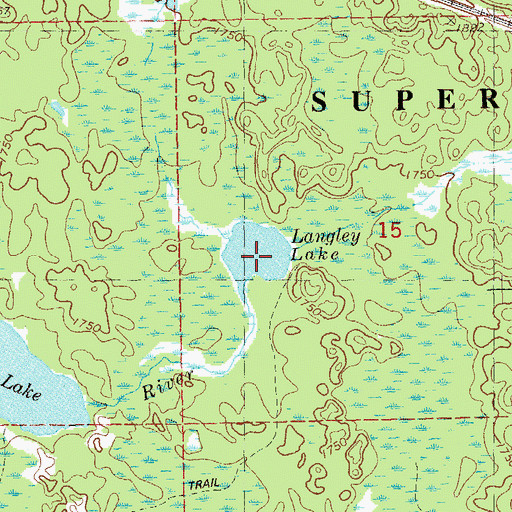 Topographic Map of Langley Lake, MN