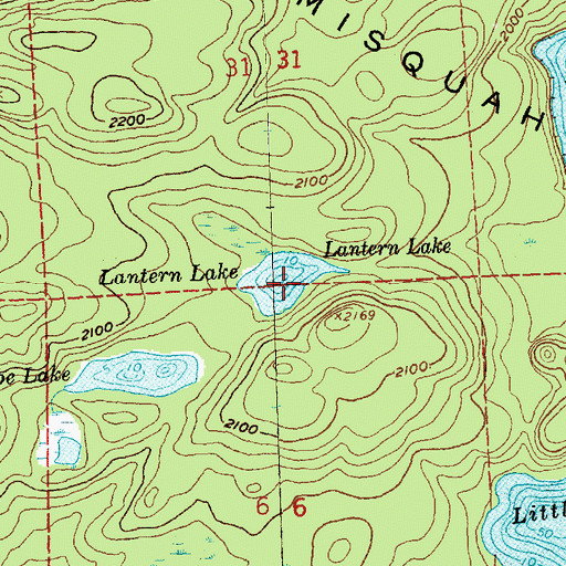 Topographic Map of Lantern Lake, MN