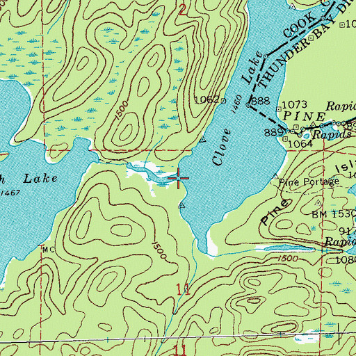 Topographic Map of Larch Creek, MN