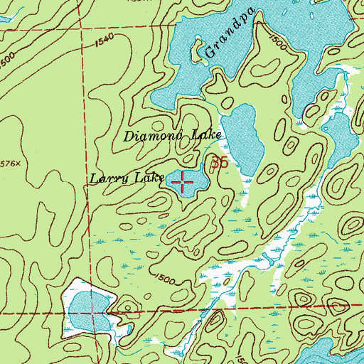 Topographic Map of Larry Lake, MN