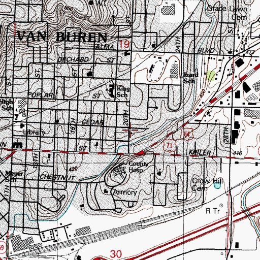 Topographic Map of Faith Tabernacle, AR