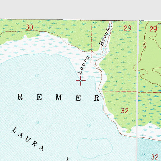 Topographic Map of Laura Brook, MN