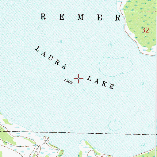 Topographic Map of Laura Lake, MN