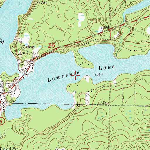 Topographic Map of Lawrence Lake, MN