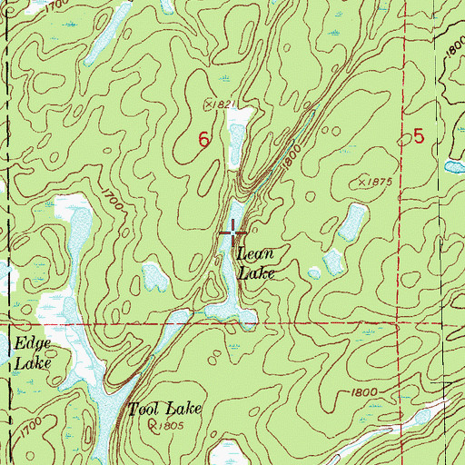 Topographic Map of Lean Lake, MN