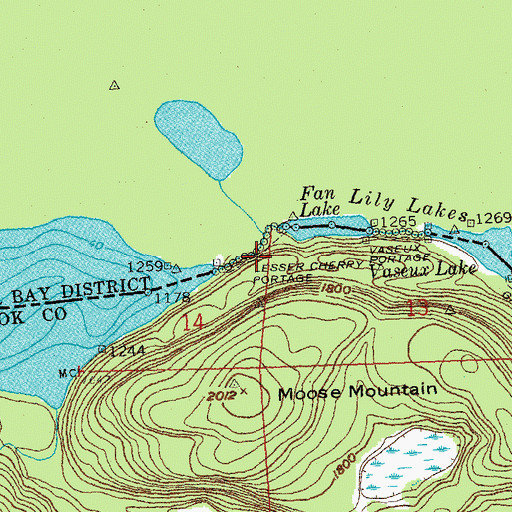 Topographic Map of Lesser Cherry Portage, MN