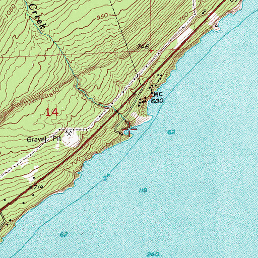 Topographic Map of Leveaux Creek, MN