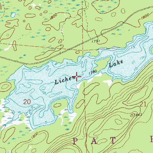 Topographic Map of Lichen Lake, MN