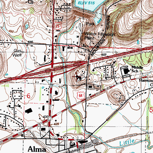 Topographic Map of First Baptist Church, AR