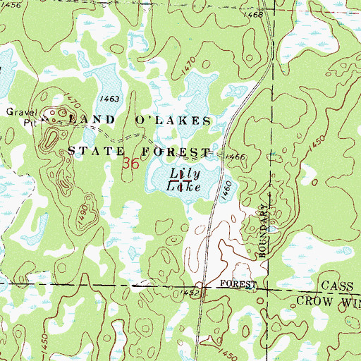 Topographic Map of Lily Lake, MN