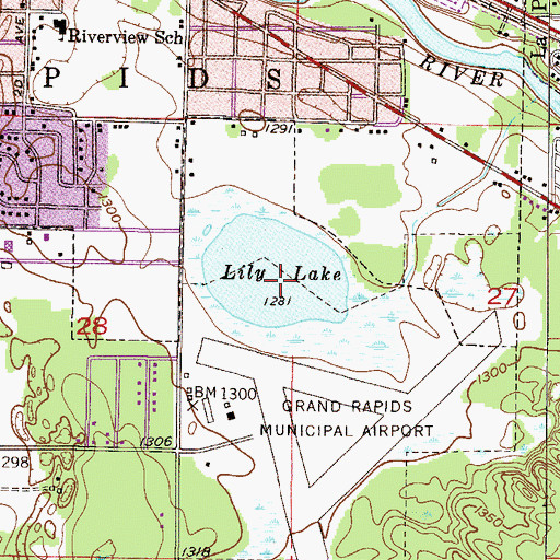 Topographic Map of Lily Lake, MN