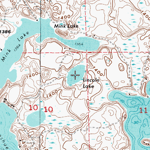 Topographic Map of Lincoln Lake, MN