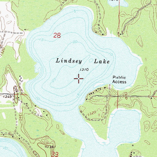 Topographic Map of Lindsey Lake, MN