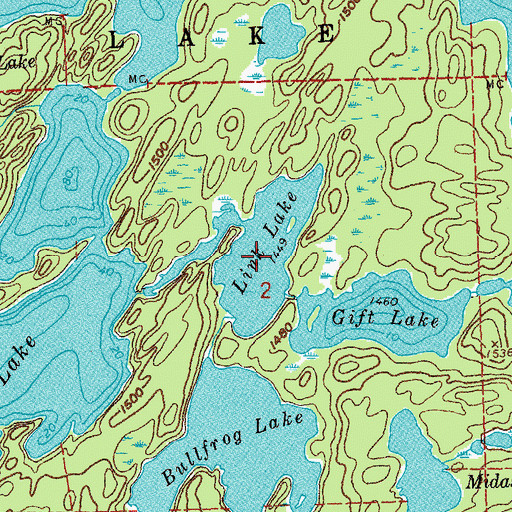 Topographic Map of Link Lake, MN