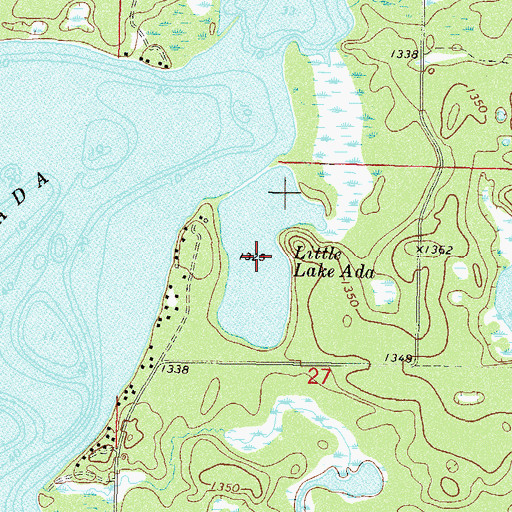 Topographic Map of Little Ada Lake, MN