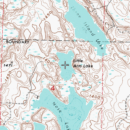 Topographic Map of Little Arm Lake, MN